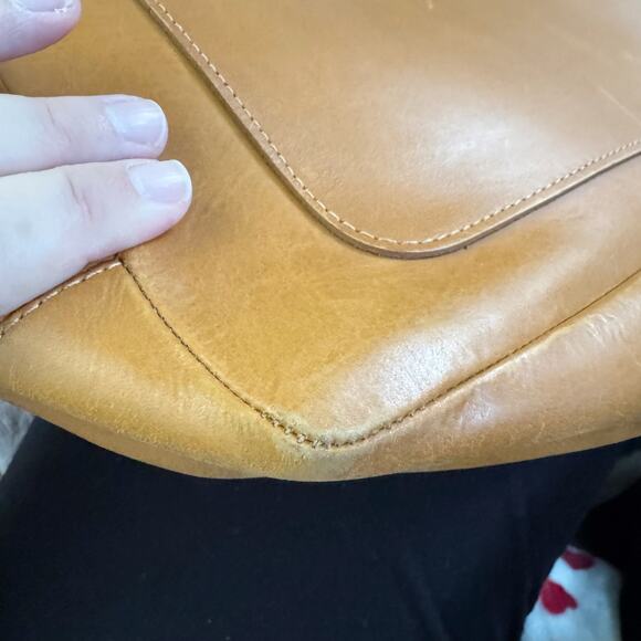 ABLE Phebe Soft Tote Shoulder Bag Full Grain Leather Functional Work Cognac OS - Picture 15 of 16